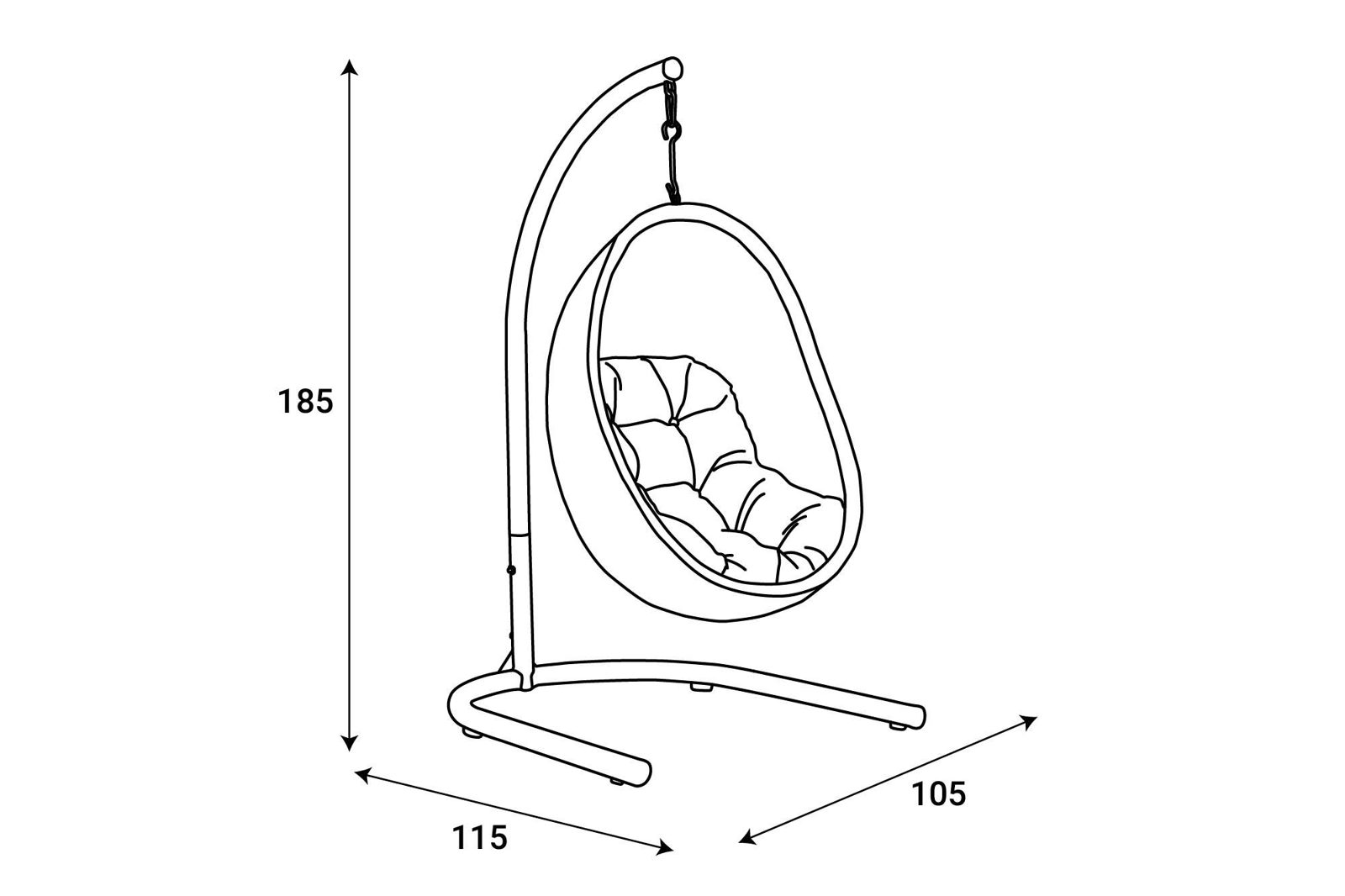 Fauteuil suspendu Aurère — vue 3