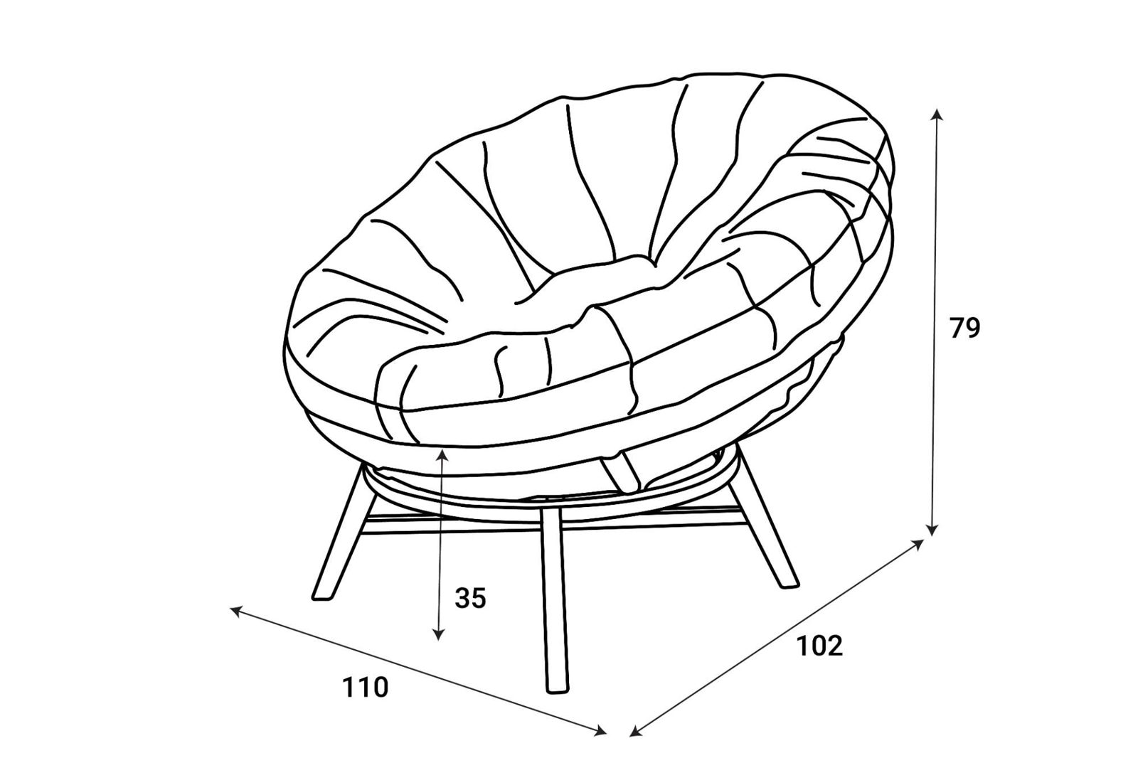 Fauteuil Tan Rouge — vue 5