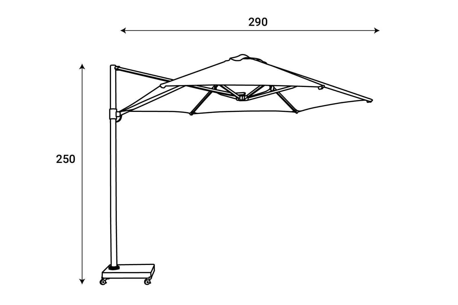 Parasol déporté Cayenne — vue 3
